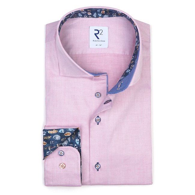 R2 Amsterdam chemise a manches longues hommes rose I ARTSON FASHION