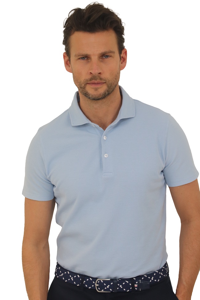 Altea polo manches courtes hommes bleu clair