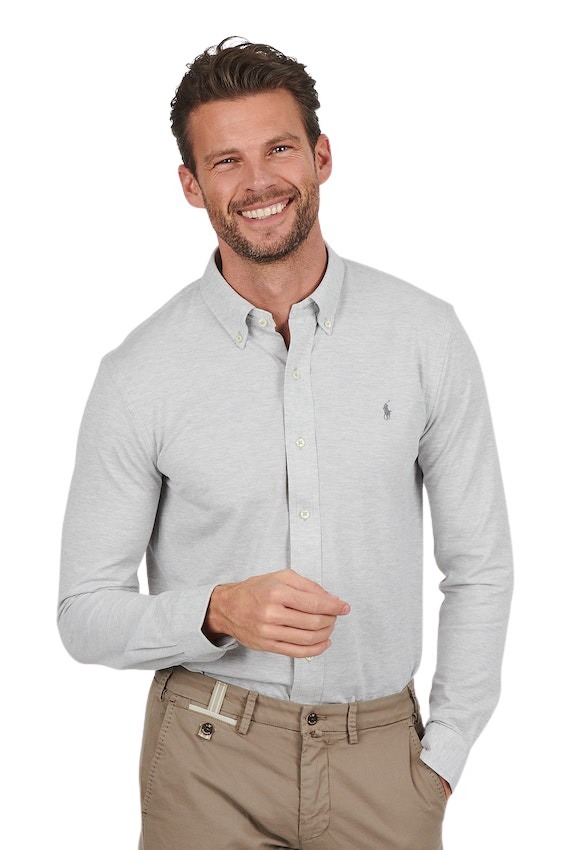Polo Ralph Lauren Men hemd lange mouwen heren licht grijs I ARTSON FASHION