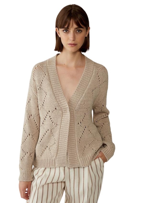Anneclaire gilet dames beige