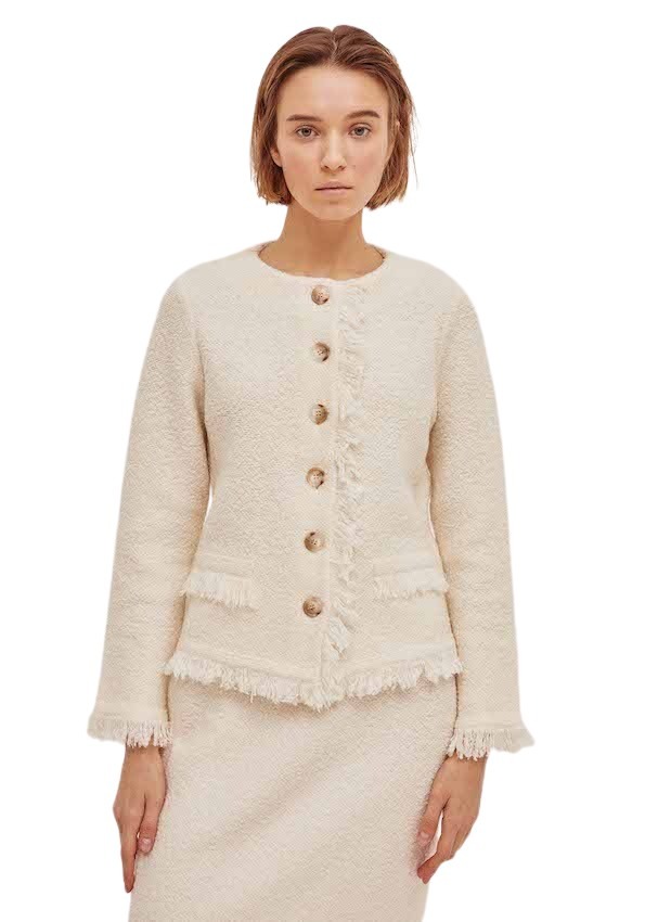 Anneclaire gilet dames ecru