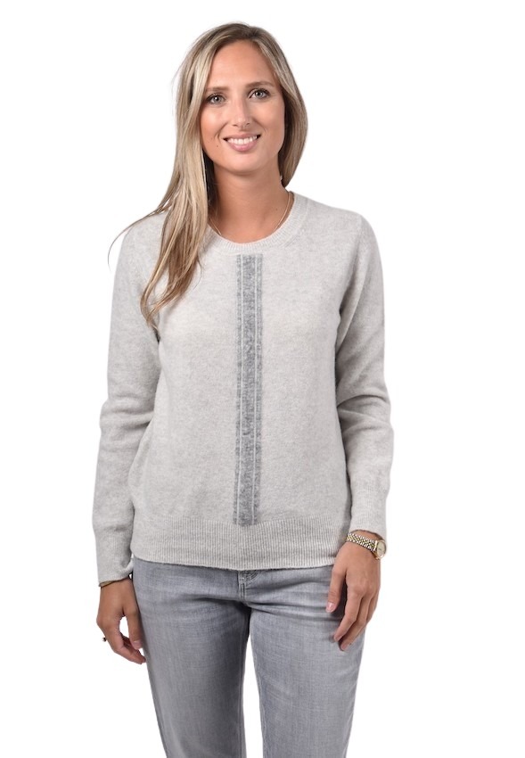 Anneclaire pull trui ronde hals dames grijs