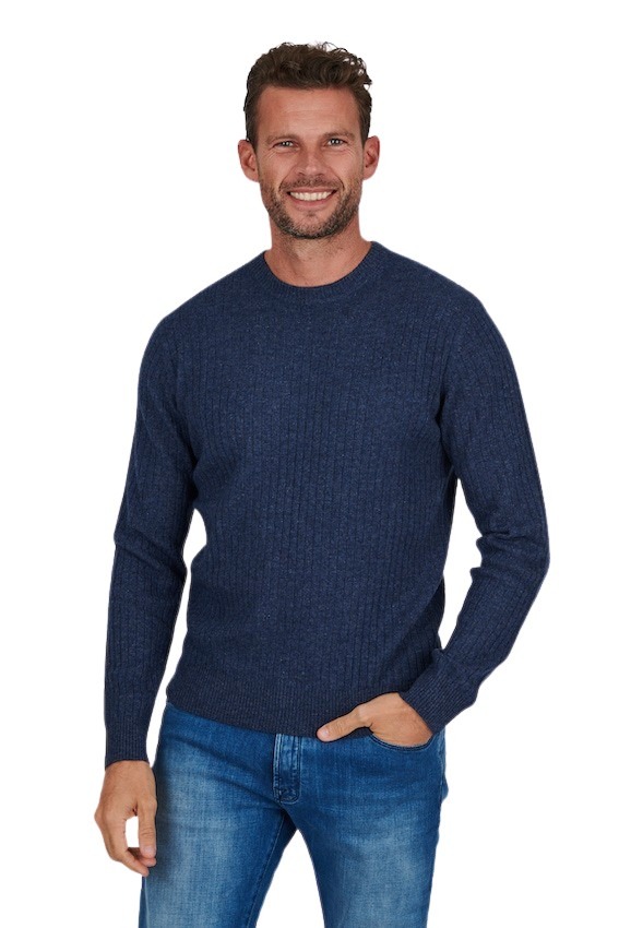 Cc Collection Corneliani pull trui ronde hals heren blauw ARTSON WOMEN MEN I shop online mooiste trendy kleding