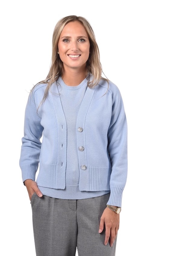 Anneclaire gilet dames ciel