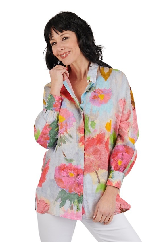 120% Lino blouse dames multi