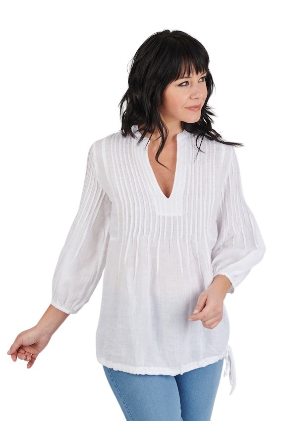 120% Lino blouse dames wit