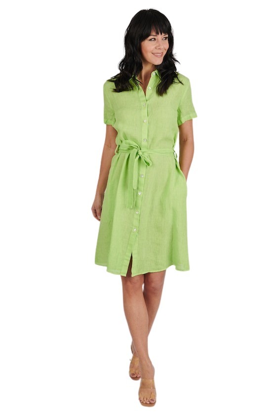 120% Lino kleedje dames groen