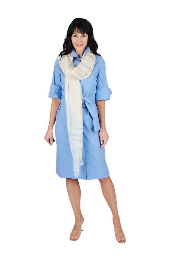 Andrea'S 1947 sjaal dames licht blauw