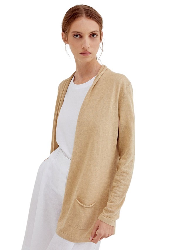 Anneclaire gilet dames beige
