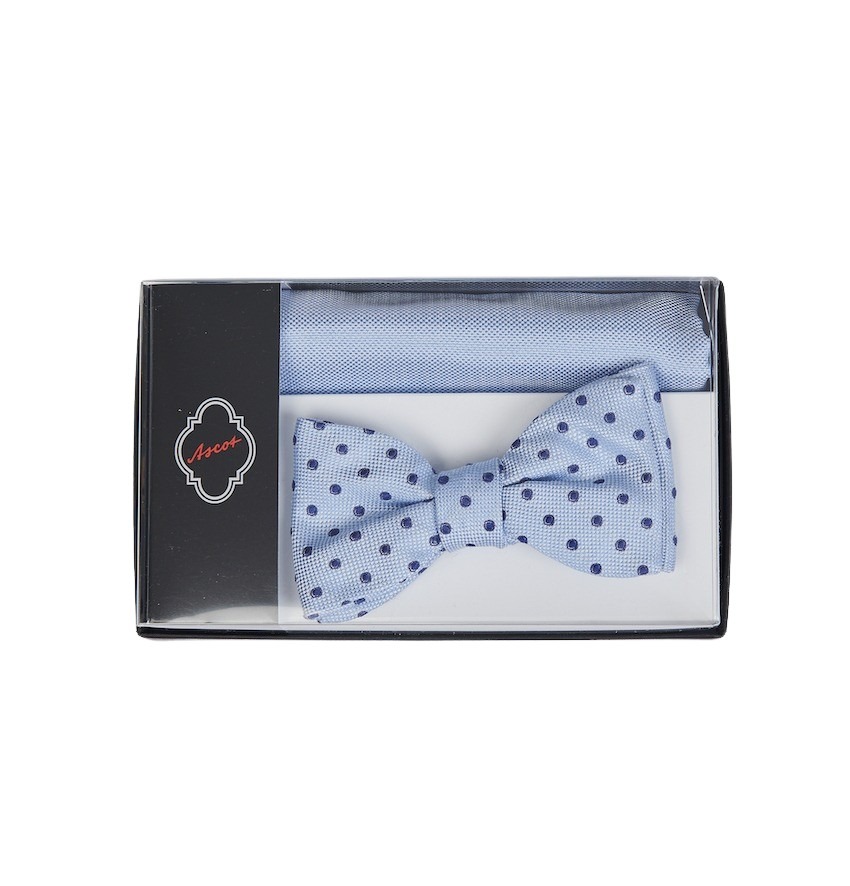 Ascot pochette heren blauw