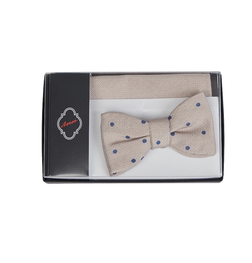 Ascot pochette heren beige