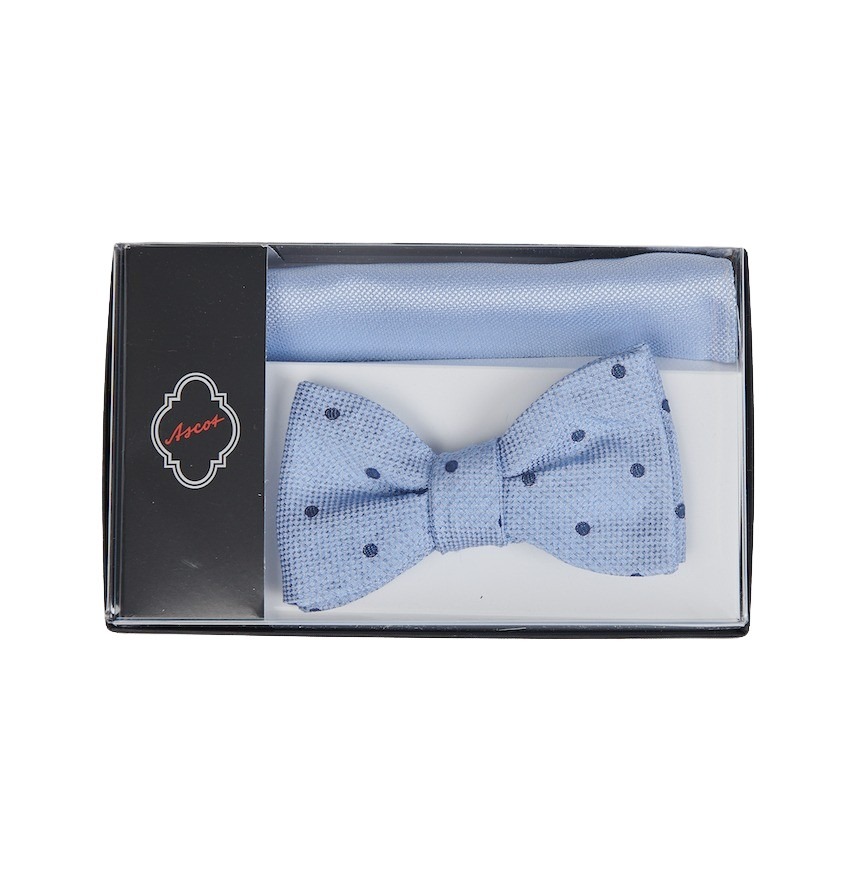 Ascot strikje heren licht blauw