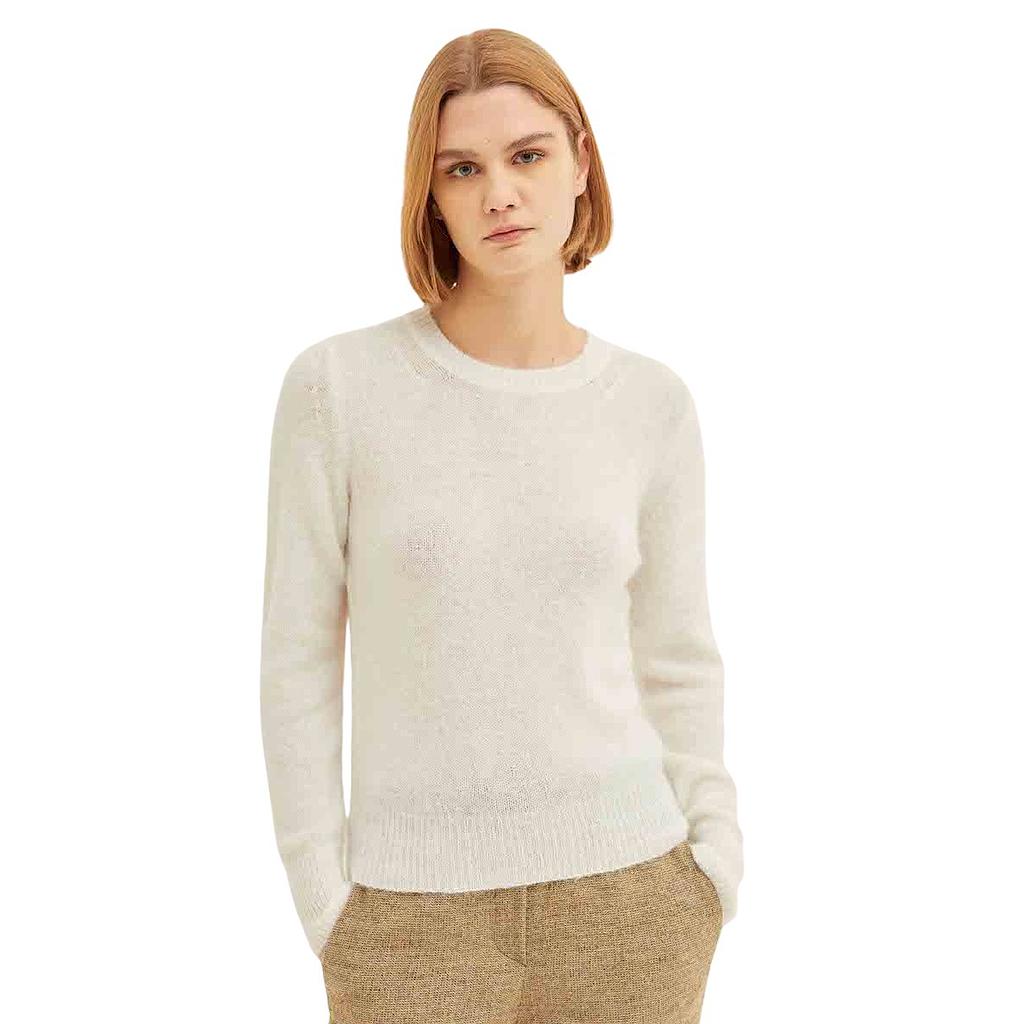 Anneclaire pull trui ronde hals dames beige