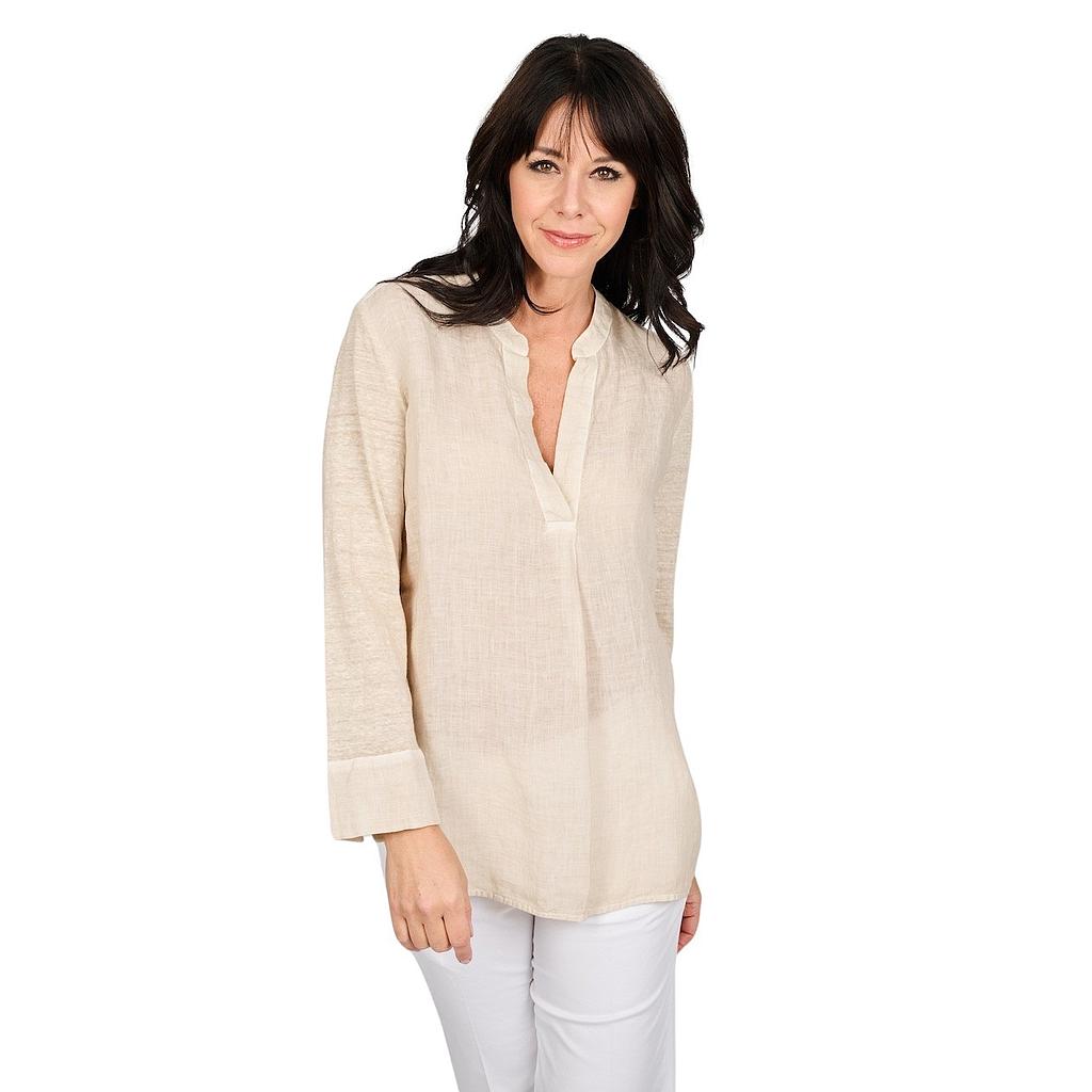 120% Lino blouse dames beige