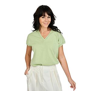 Fabiana Filippi pull femmes col en v vert