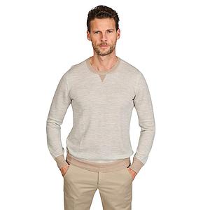 Gran Sasso Men pull trui ronde hals heren beige