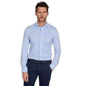 Profuomo hemd lange mouwen heren licht blauw