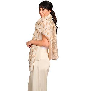 Hemisphere sjaal dames beige Mesora