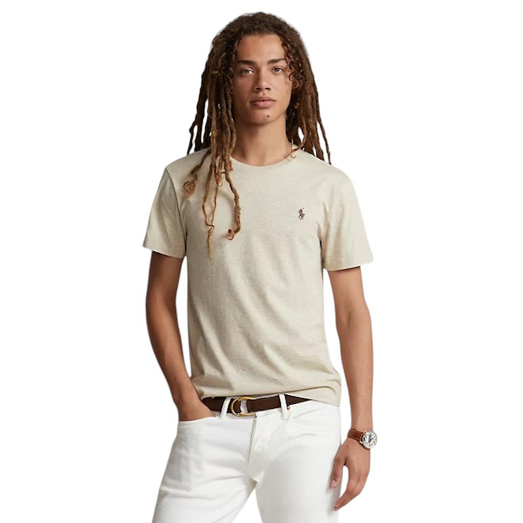 Polo Ralph Lauren Men t-shirt korte mouwen heren beige custom slimfit