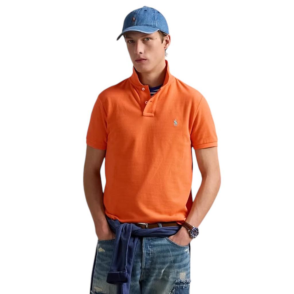 Polo Ralph Lauren Men polo shirt korte mouwen heren oranje custom slimfit