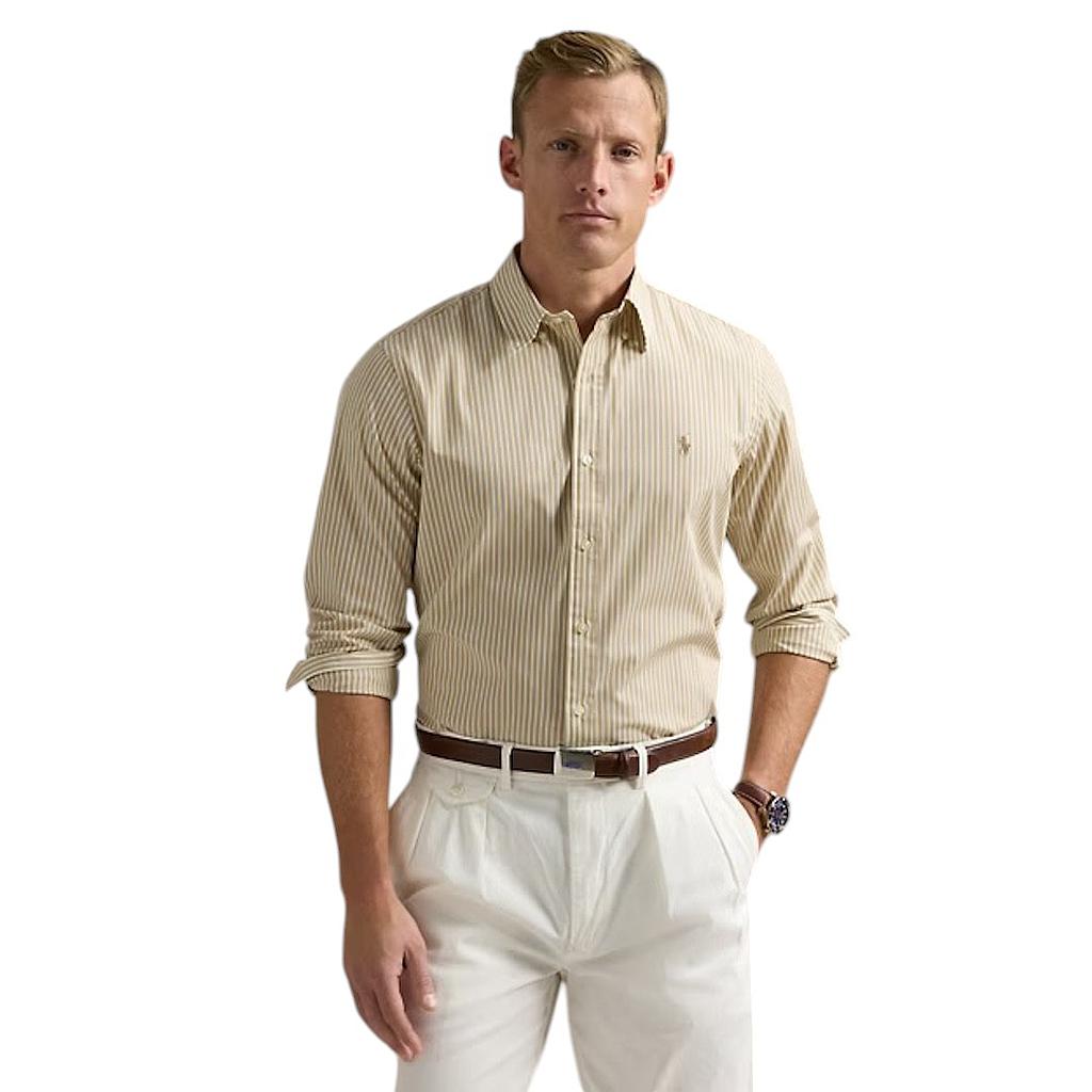 Polo Ralph Lauren Men hemd lange mouwen heren beige custom fit
