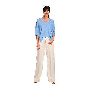 Hemisphere pull trui v-hals dames ciel