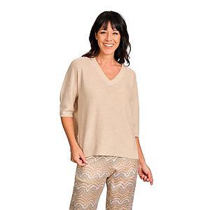 Hemisphere pull trui v-hals dames zand