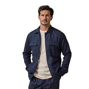 Profuomo hemd lange mouwen heren marine
