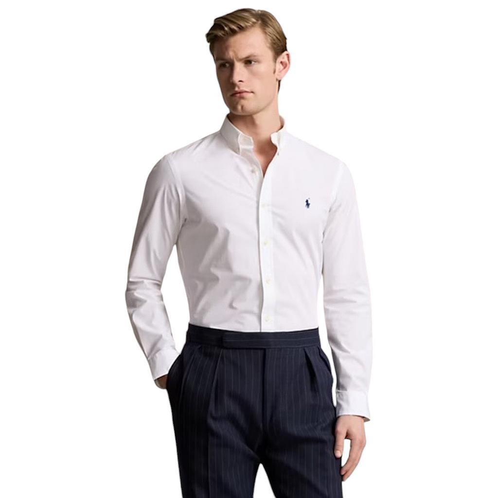Polo Ralph Lauren Men hemd lange mouwen heren wit Slimfit