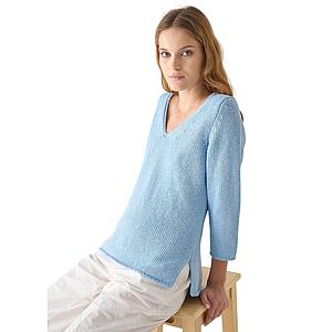 Anneclaire pull trui v-hals dames licht blauw