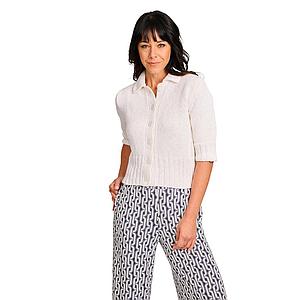 Anneclaire gilet dames wit