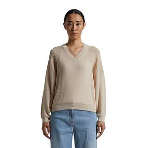 Peserico pull trui v-hals dames beige