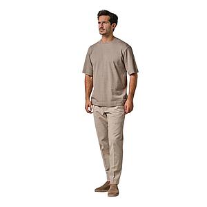 Profuomo t-shirt korte mouwen heren bruin