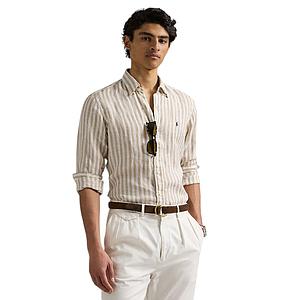 Polo Ralph Lauren Men hemd lange mouwen heren beige Custom fit