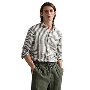 Polo Ralph Lauren Men hemd lange mouwen heren olijf Custom fit