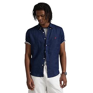 Polo Ralph Lauren Men hemd korte mouwen heren marine Custom fit