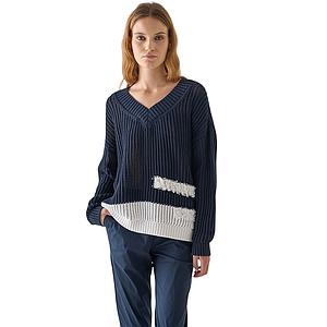 Anneclaire pull trui v-hals dames donker blauw D1111 1611 433