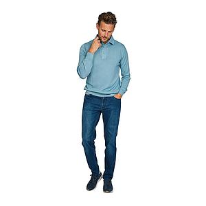 Gran Sasso Men polo shirt lange mouwen heren ciel