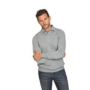 Gran Sasso Men polo shirt lange mouwen heren grijs