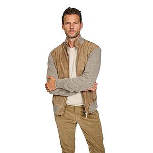 Paul & Shark leren vest heren bruin