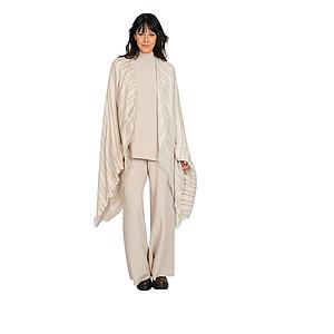 Panicale  poncho femmes greige