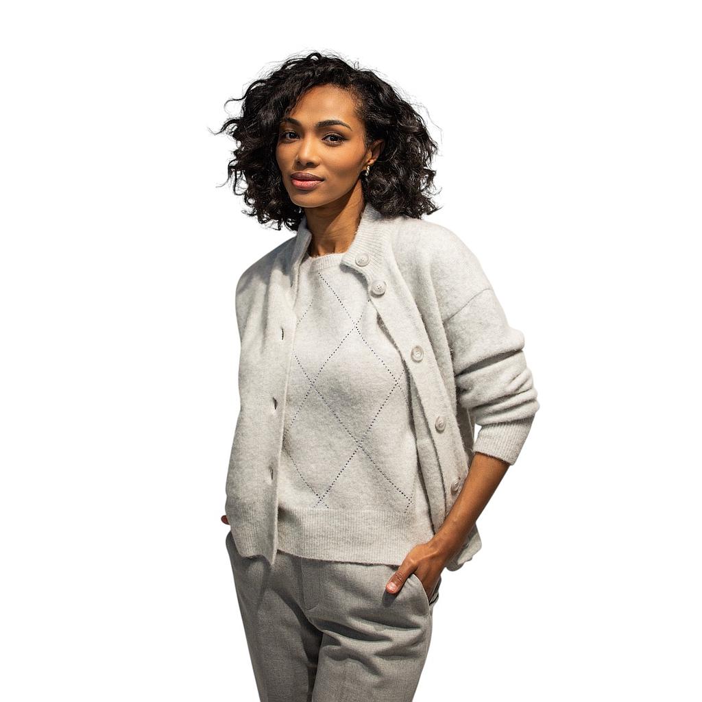 Anneclaire gilet dames grijs