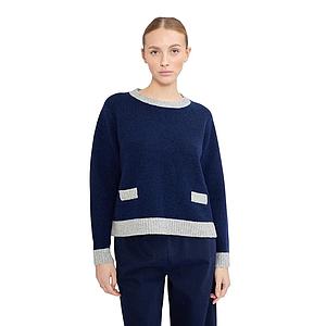 Jeff pull trui ronde hals dames marine GIGI