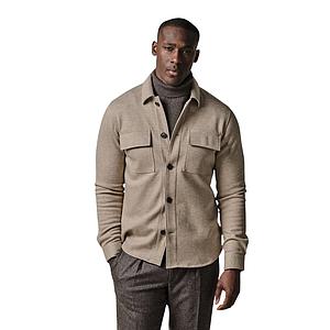 Profuomo hemd lange mouwen heren beige