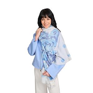 Hemisphere sjaal dames blauw