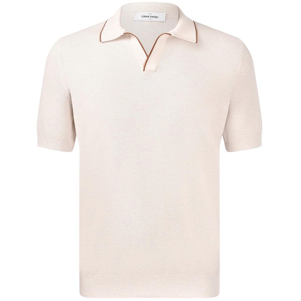 Gran Sasso Men polo shirt korte mouwen heren beige