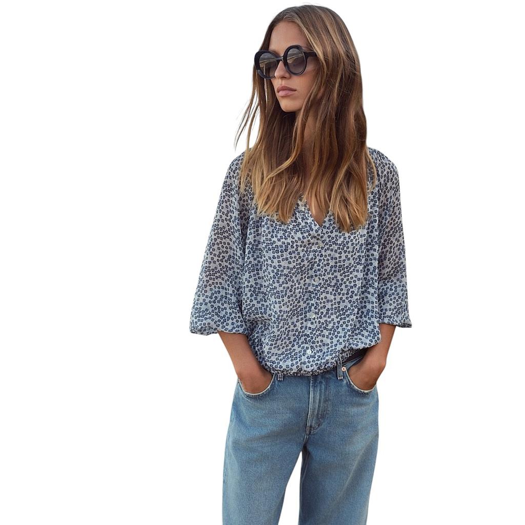 Hemisphere blouse dames marine