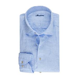 Stenstroms Men hemd lange mouwen heren licht blauw linnen slimline