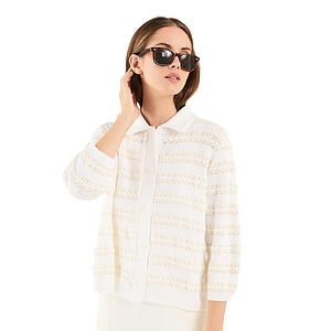 Anneclaire gilet dames wit