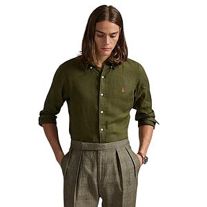 Polo Ralph Lauren Men hemd lange mouwen heren olijf custom fit 710966294004
